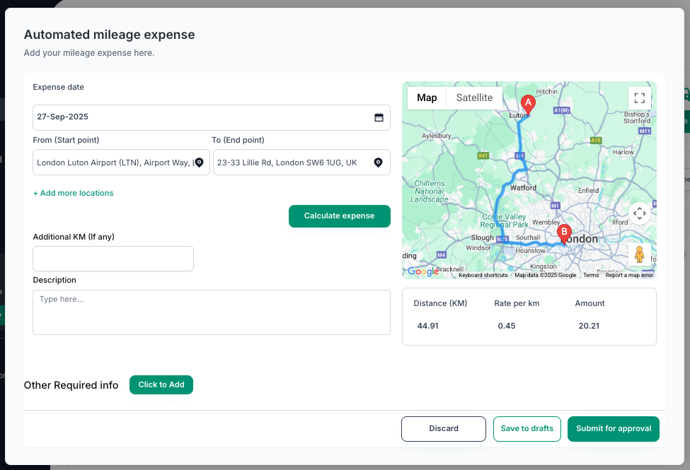 Expense Hub Mileage Tracker